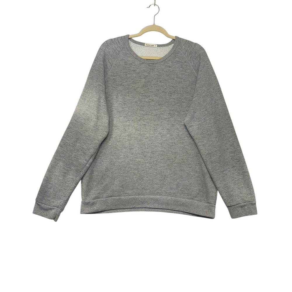 Marine Layer Mens Grey Raglan Sleeve Crewneck Sweatshirt Large California Made
